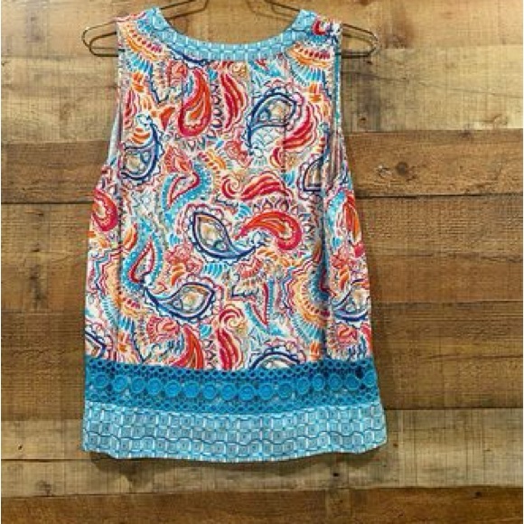 Crown & Ivy Sleeveless Peasant Top Size Petite Large - Picture 3 of 5